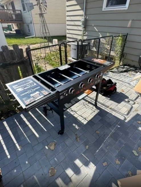 Blackstone 36-inch griddle fully assembled on patio - Bronxville NY