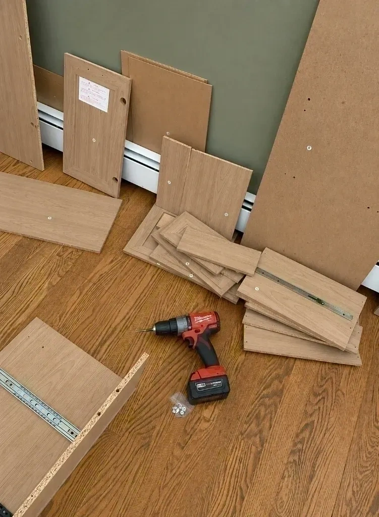 Dresser parts before assembly - Harrison NY