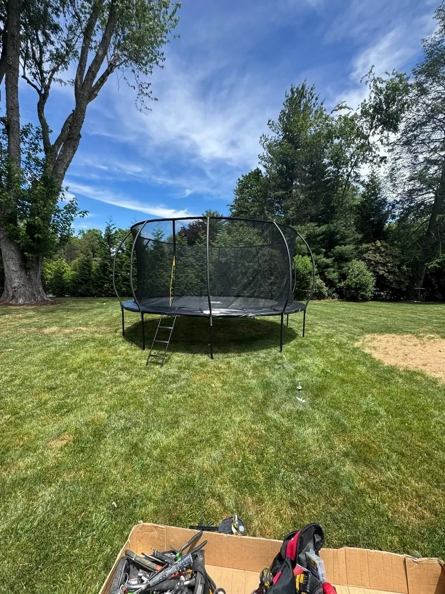 Trampoline setup completed - Rye NY