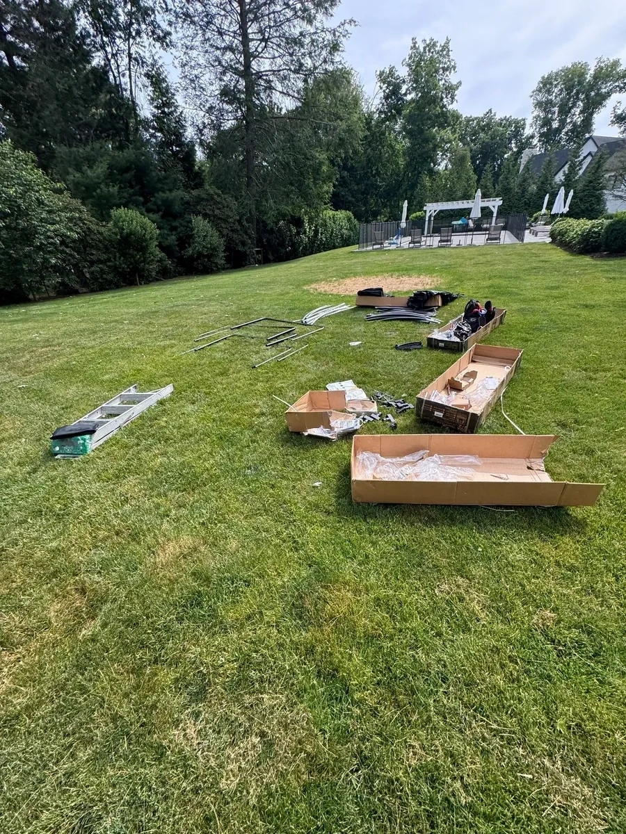 Yard area before playground setup - Rye NY