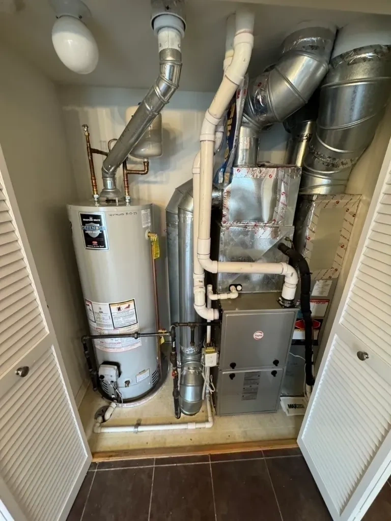 Fresh clean high-efficiency MERV filter installed in HVAC system - Harrison NY