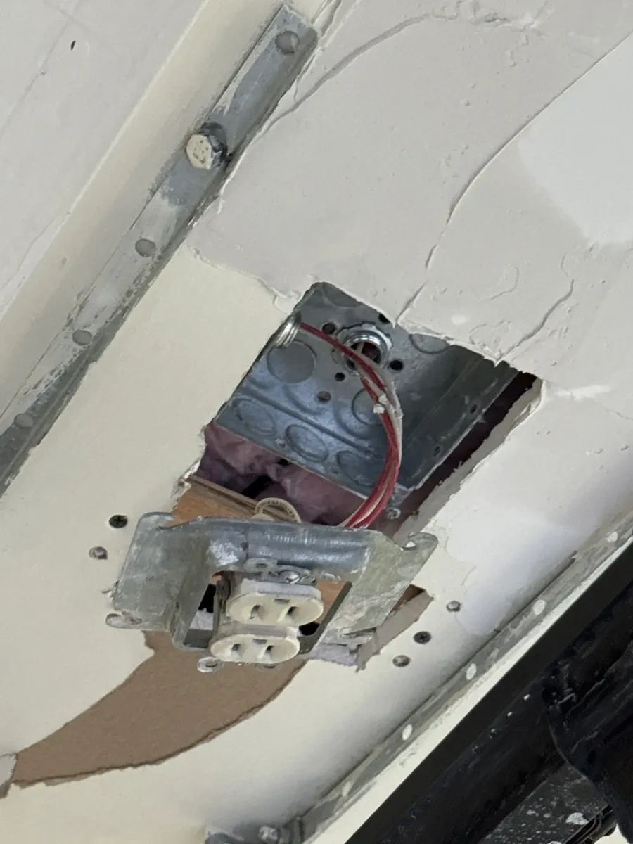 Old light fixture before replacement - Yonkers NY