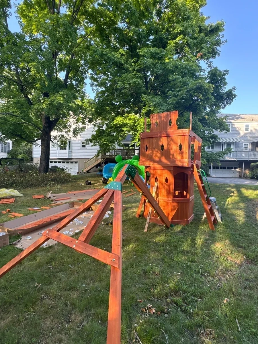 Yard before playset build - Larchmont NY