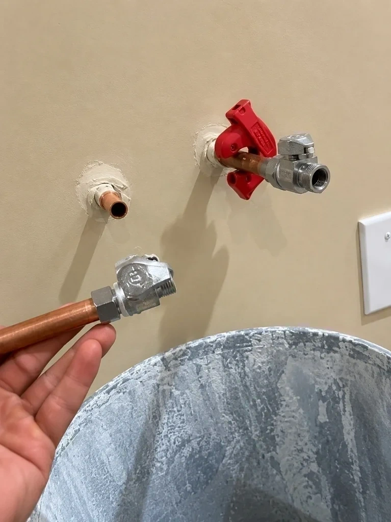 Old copper water supply lines prepped for valve installation - Hartsdale NY