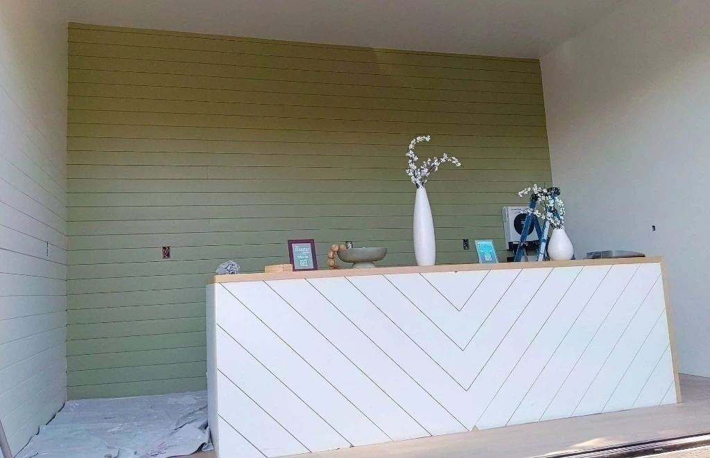 Designer Sage Green Shiplap Accent Wall Painting in Bronxville NY