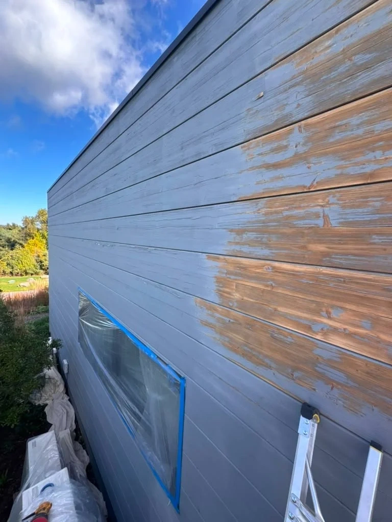 Exterior wood siding staining prep before - Hillsdale NY