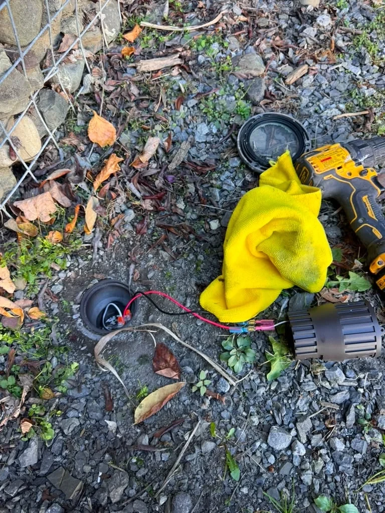 In-ground landscape lighting wiring prep and fixture installation - Hillsdale NY